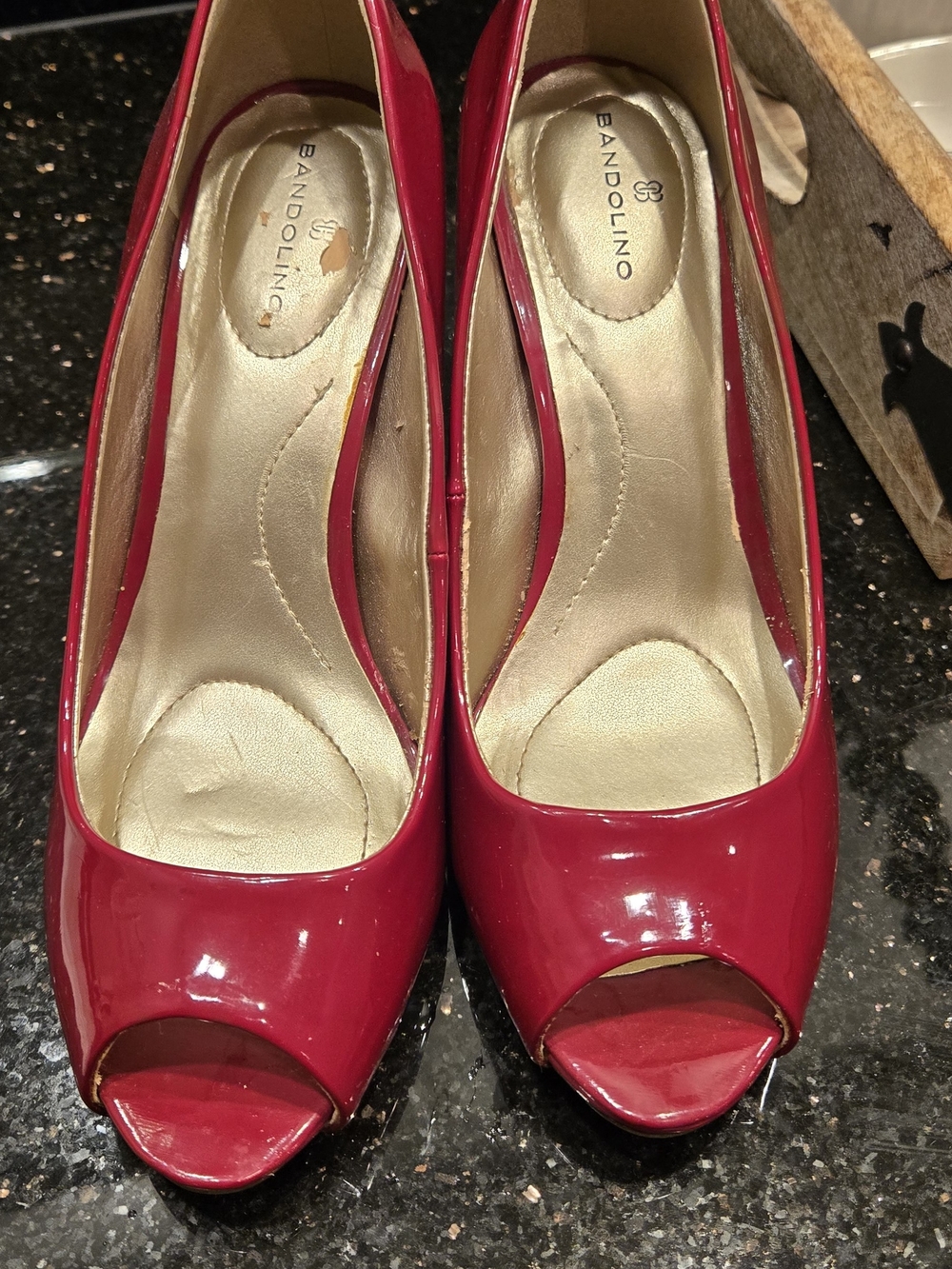 Bandolino Women's Red Patent Peep-Toe Pumps